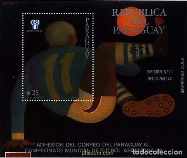 Selos: 54230 MNH PARAGUAY 1977 COPA DEL MUNDO DE FUTBOL. ARGENTINA-78
