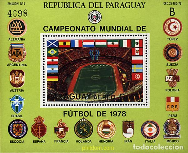 Selos: 69859 MNH PARAGUAY 1979 COPA DEL MUNDO DE FUTBOL. ARGENTINA-78
