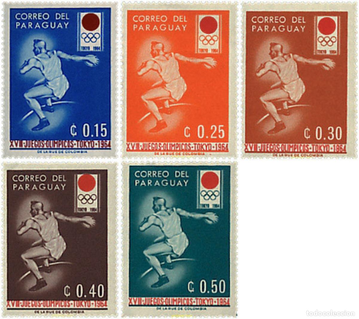 Selos: 233899 MNH PARAGUAY 1964 18 JUEGOS OLIMPICOS VERANO TOKIO 1964