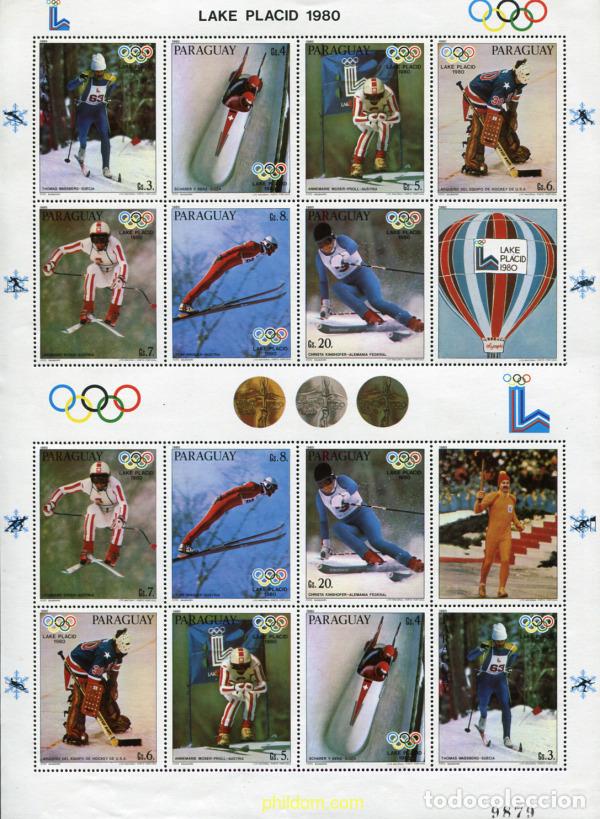 Selos: 337204 MNH PARAGUAY 1980 13 JUEGOS OLIMPICOS INVIERNO LAKE PLACID 1980