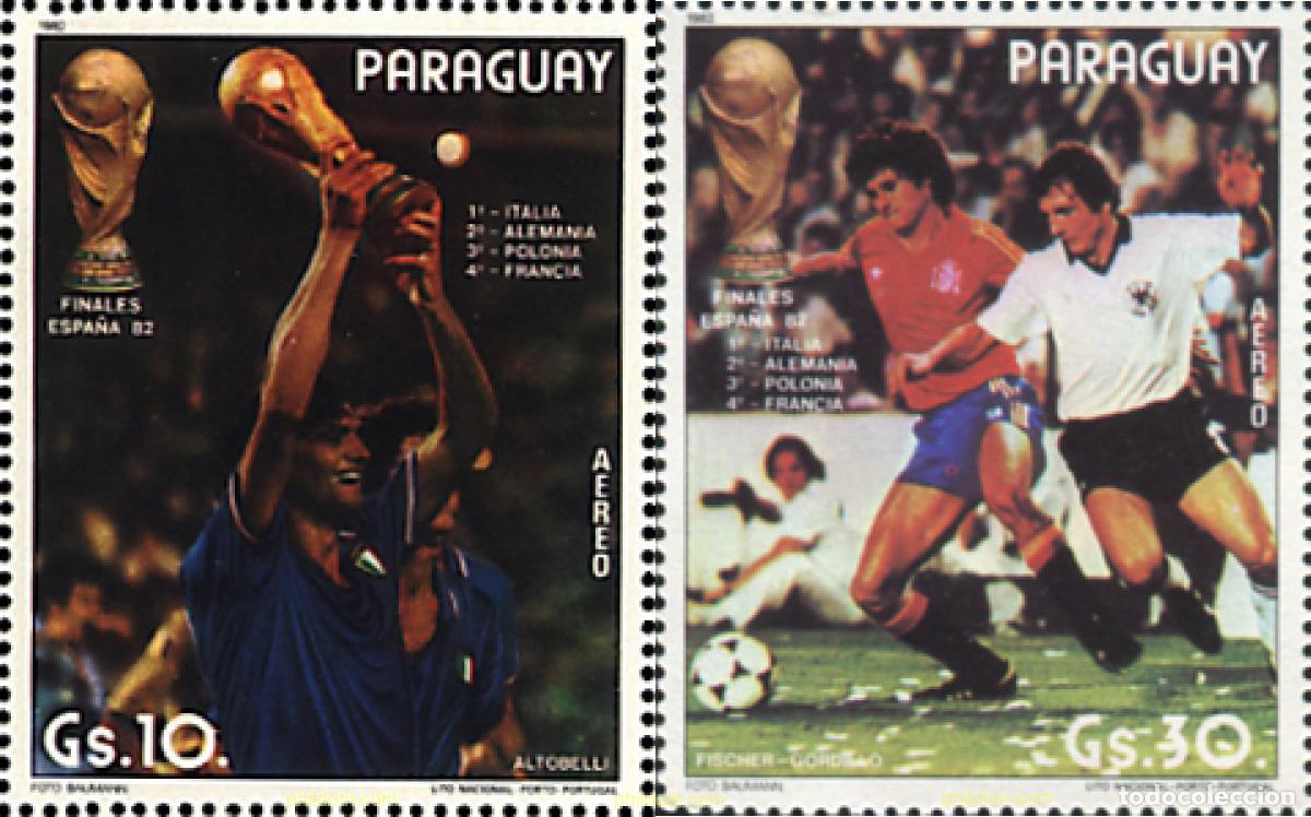 Selos: 350877 MNH PARAGUAY 1982 COPA DEL MUNDO DE FUTBOL. ESPA&Ntilde;A-82