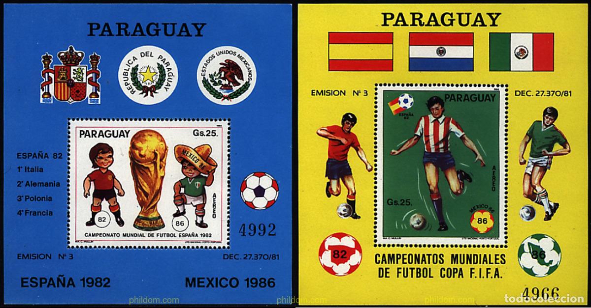 Selos: 69735 MNH PARAGUAY 1984 COPA DEL MUNDO DE FUTBOL. ESPA&Ntilde;A-82