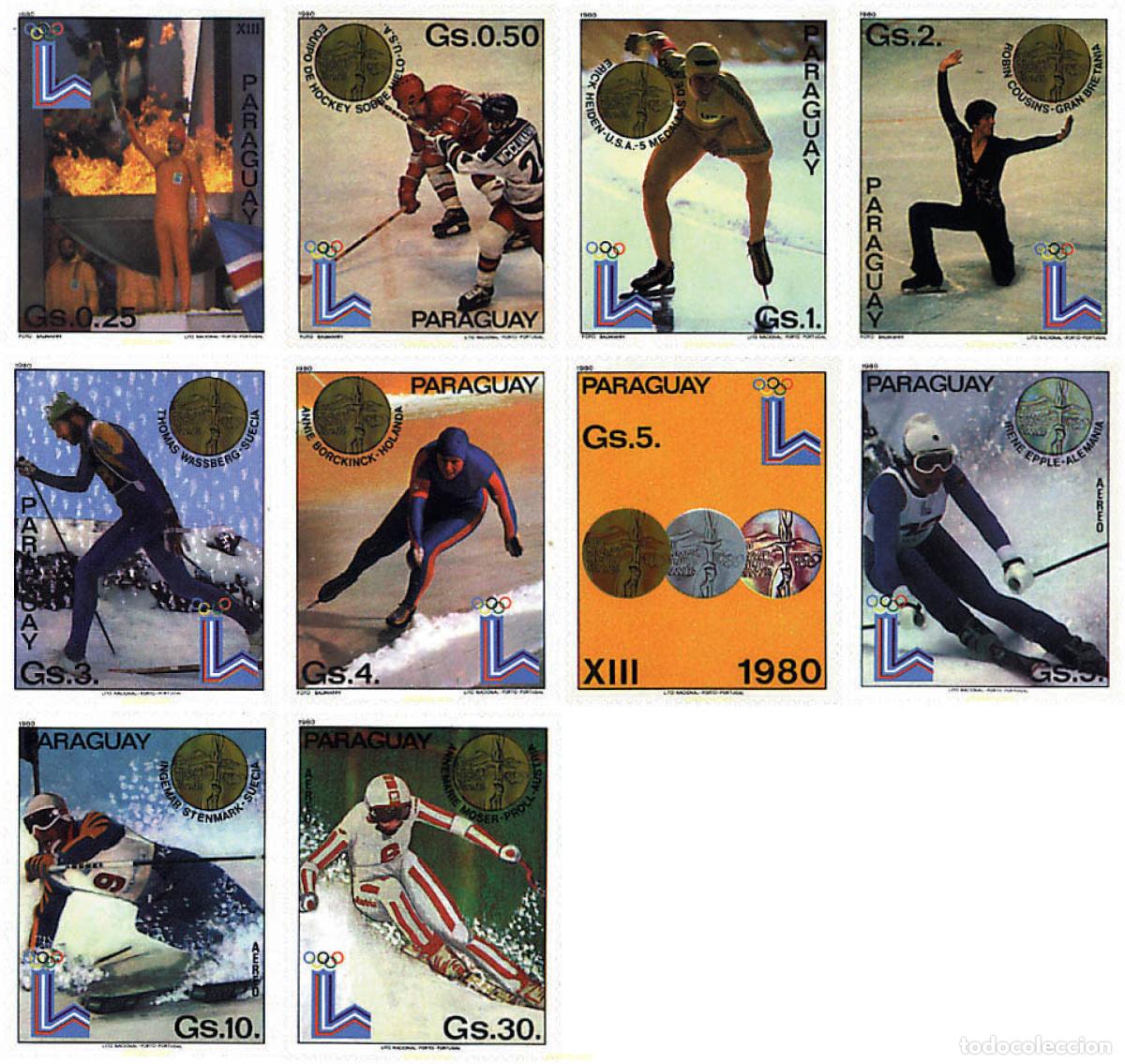 Selos: 72642 MNH PARAGUAY 1981 MEDALLISTAS DE LOS 13 JUEGOS OLIMPICOS DE INVIERNO. LAKE PLACID 1980
