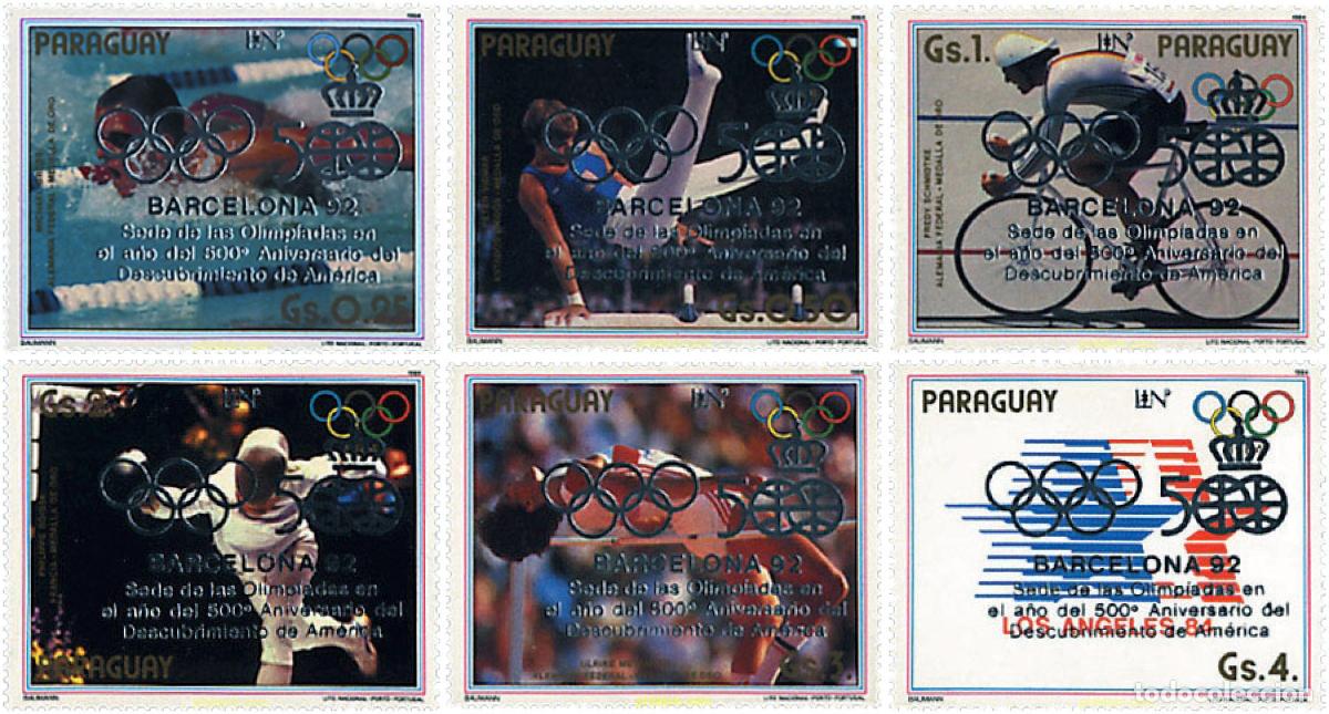 Sellos: 68860 MNH PARAGUAY 1987 25 JUEGOS OLIMPICOS VERANO BARCELONA 1992