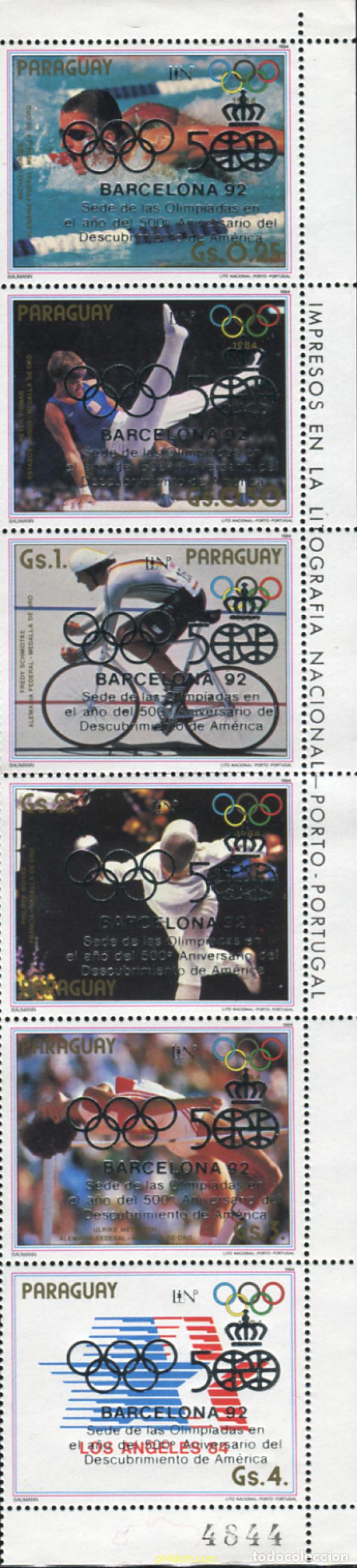 Sellos: 350685 MNH PARAGUAY 1987 25 JUEGOS OLIMPICOS VERANO BARCELONA 1992