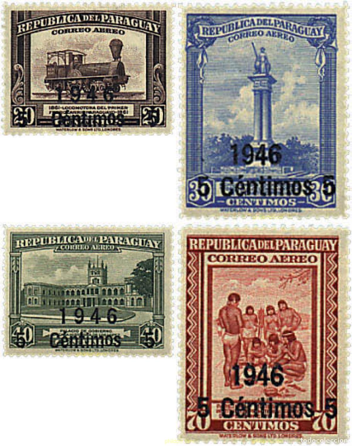 Sellos: 56886 MNH PARAGUAY 1946 SERIE BASICA