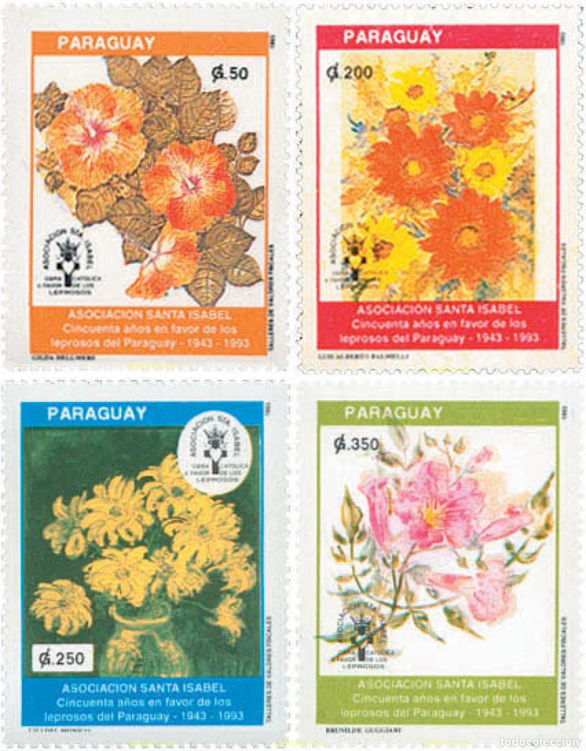 Stamps: 100177 MNH PARAGUAY 1993 50 ANIVERSARIO DE LA ASOCIACION DE SANTA ISABEL, OBRA CATOLICA EN FAVOR DE