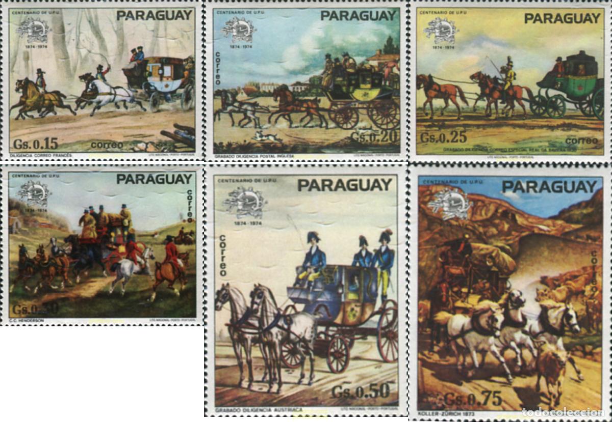 Sellos: 371023 MNH PARAGUAY 1974 CENTENARIO DE LA UNION POSTAL UNIVERSAL