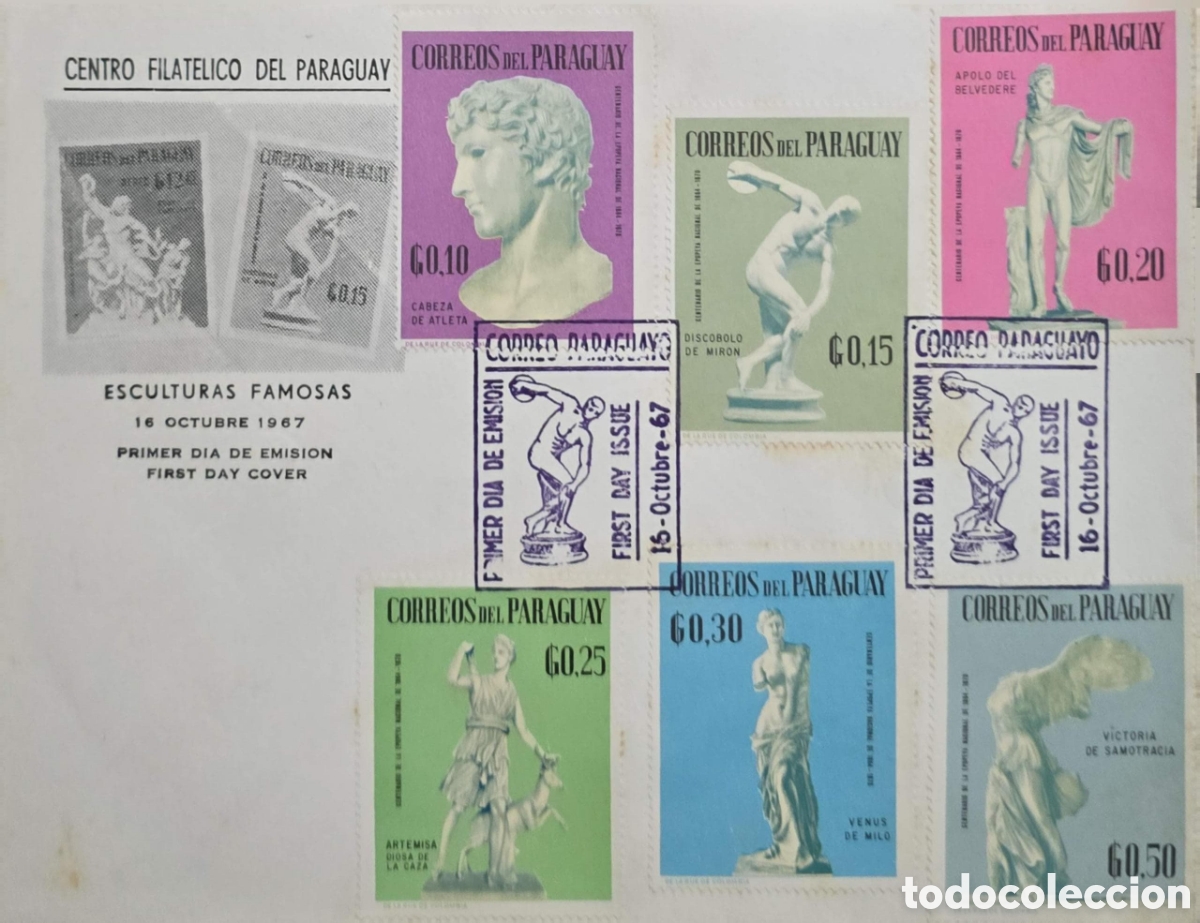 Stamps: CA) Paraguay , sobre de primer d&iacute;a de emisi&oacute;n que conmemora el Centenario de la Epopeya Nacional