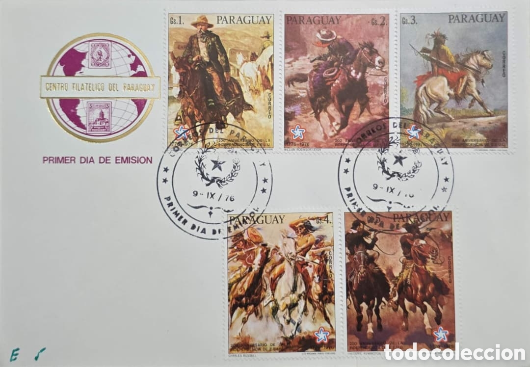 Sellos: CA) Paraguay , sobre de primer d&iacute;a de emisi&oacute;n que conmemora el 200 Aniversario de la Independenc