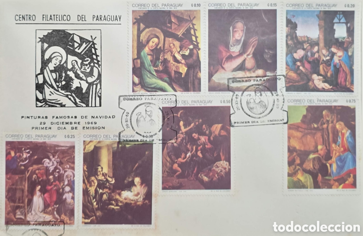 Sellos: CA) Paraguay , sobre de primer d&iacute;a de emisi&oacute;n conmemorativo del centenario de la epopeya naciona