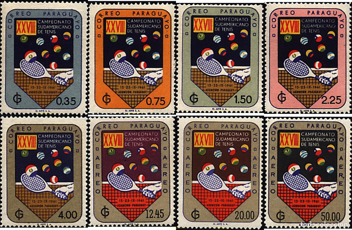 Stamps: 229310 HINGED PARAGUAY 1961 CAMPEONATO SUDAMERICANO DE TENIS EN ASUNCION