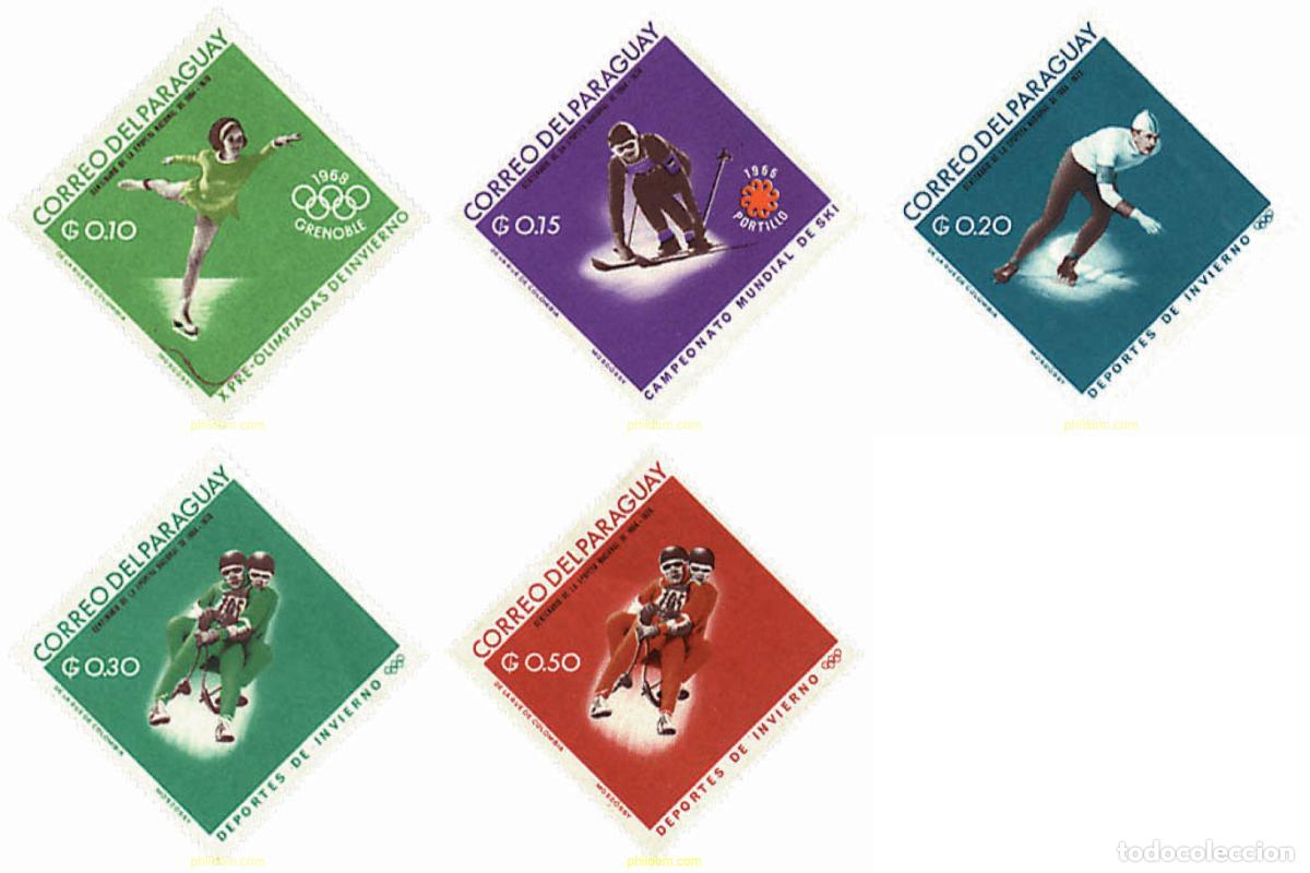 Stamps: 367600 MNH PARAGUAY 1966 10 JUEGOS OLIMPICOS INVIERNO GRENOBLE 1968
