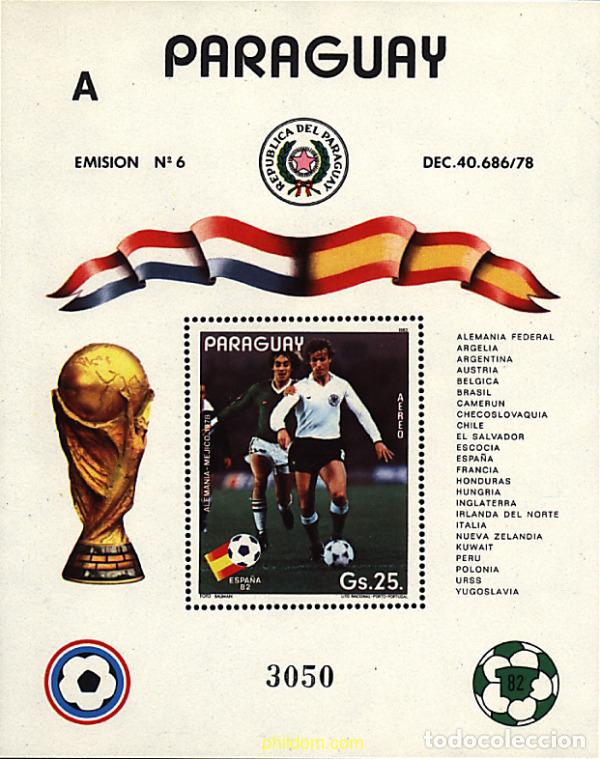 Sellos: 54233 MNH PARAGUAY 1982 COPA DEL MUNDO DE FUTBOL. ESPA&Ntilde;A-82