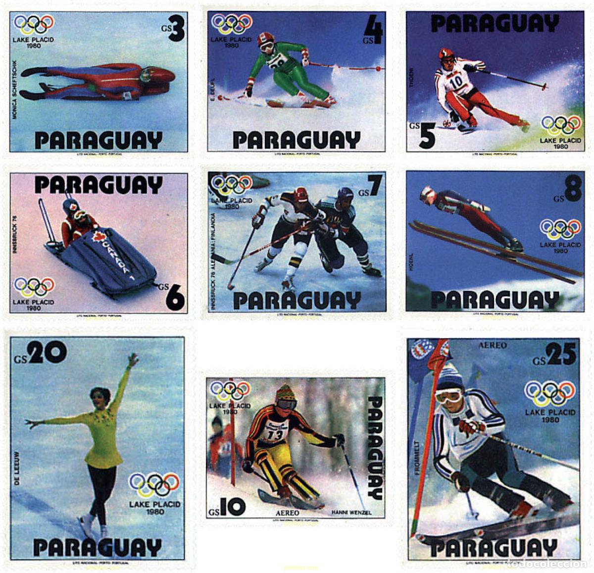 Sellos: 73229 MNH PARAGUAY 1979 13 JUEGOS OLIMPICOS INVIERNO LAKE PLACID 1980
