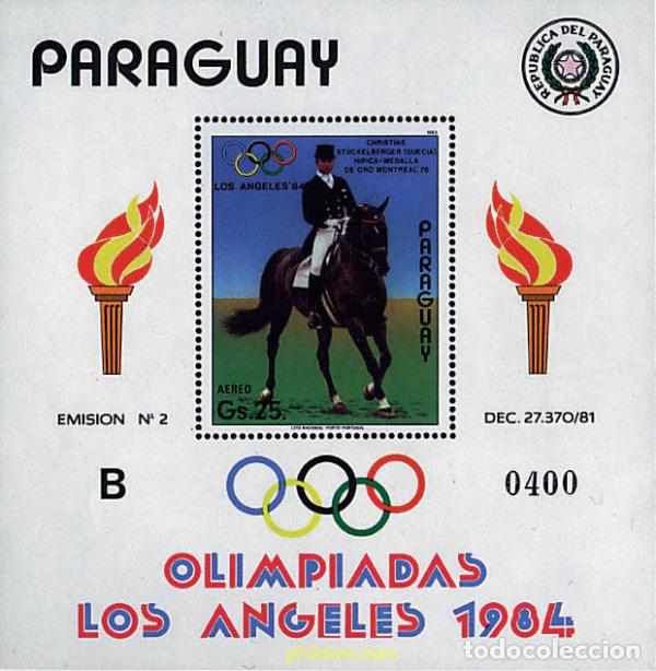 Sellos: 69733 MNH PARAGUAY 1984 23 JUEGOS OLIMPICOS VERANO LOS ANGELES 1984