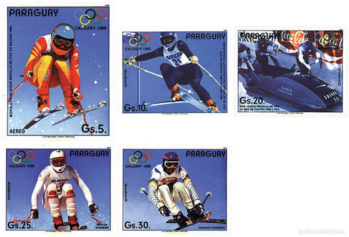 Francobolli: 73044 MNH PARAGUAY 1987 15 JUEGOS OLIMPICOS INVIERNO CALGARY 1988