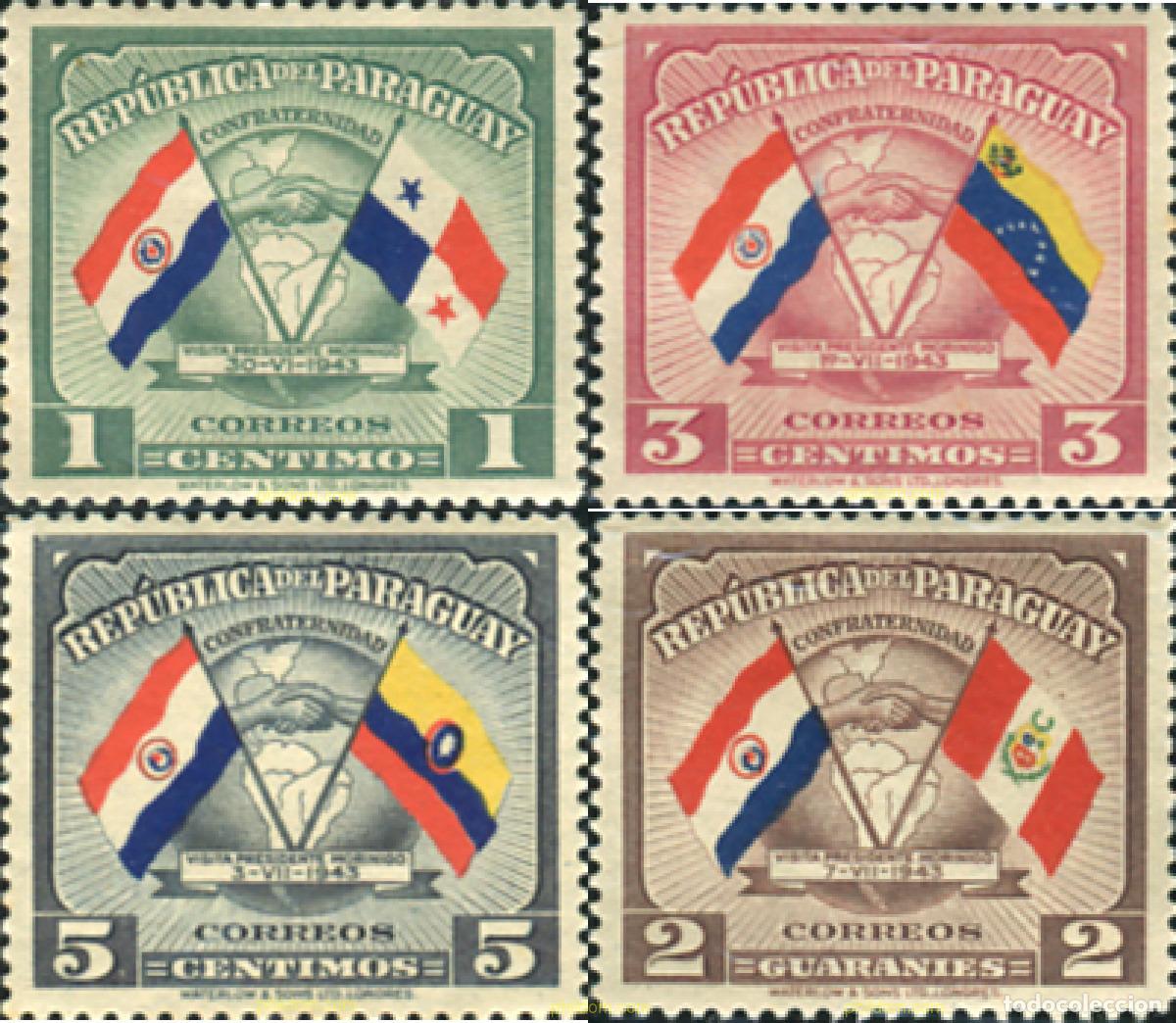 Sellos: 350283 MNH PARAGUAY 1945 VIAJES DEL PRESIDENTE MORINIGO