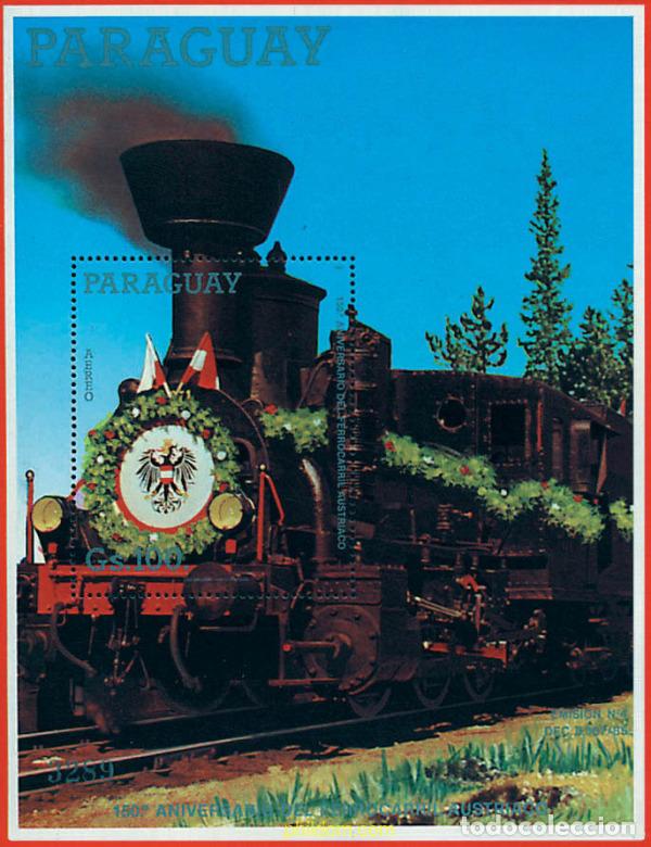 Sellos: 56937 MNH PARAGUAY 1988 150 ANIVERSARIO DEL FERROCARRIL AUSTRIACO