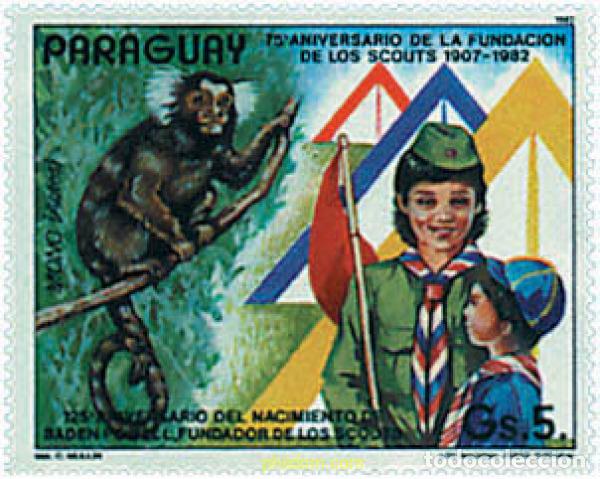 Sellos: 350636 MNH PARAGUAY 1982 75 ANIVERSARIO DEL ESCULTISMO