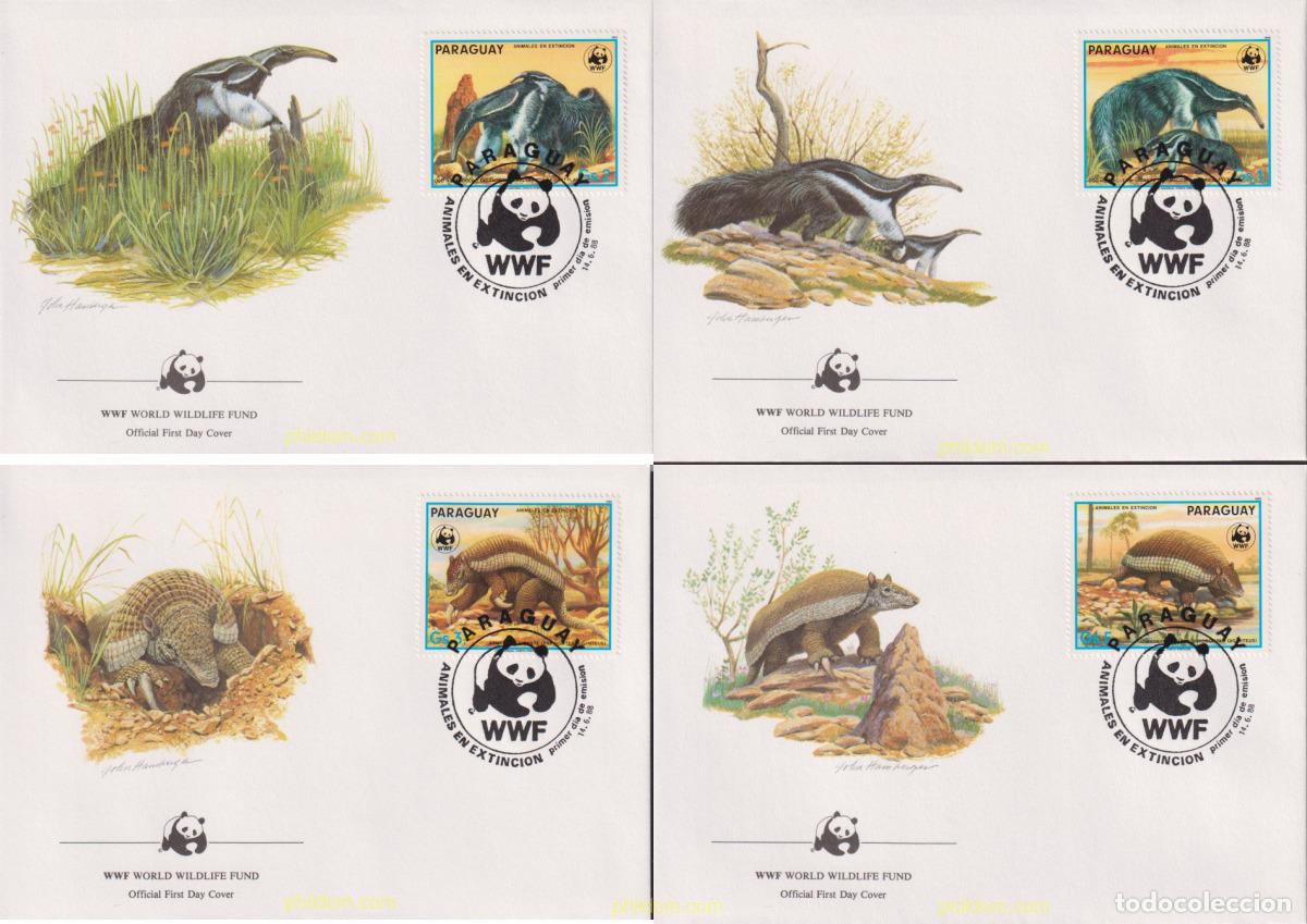 Sellos: 23125 MNH PARAGUAY 1988 ARMADILLO GIGANTE, OSO HORMIGUERO GIGANTE