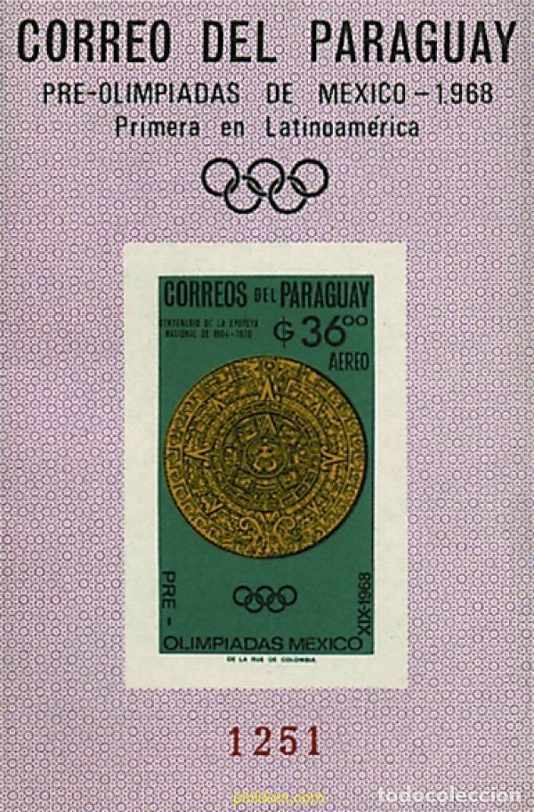 Sellos: 68160 MNH PARAGUAY 1966 19 JUEGOS OLIMPICOS VERANO MEXICO 1968
