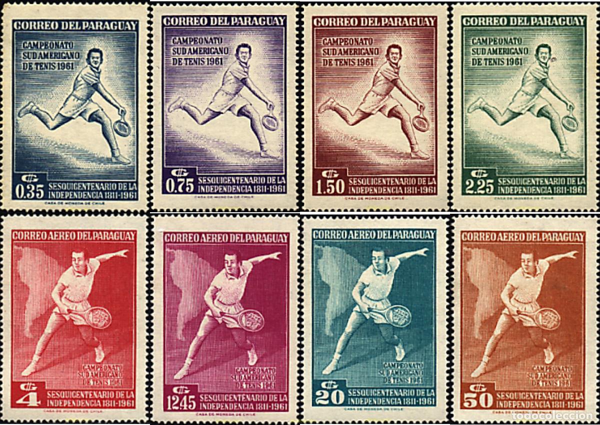 Sellos: 229313 HINGED PARAGUAY 1962 CAMPEONATO SUDAMERICANO DE TENIS EN ASUNCION