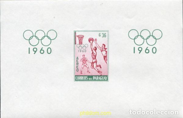 Sellos: 825 MNH PARAGUAY 1960 17 JUEGOS OLIMPICOS VERANO ROMA 1960