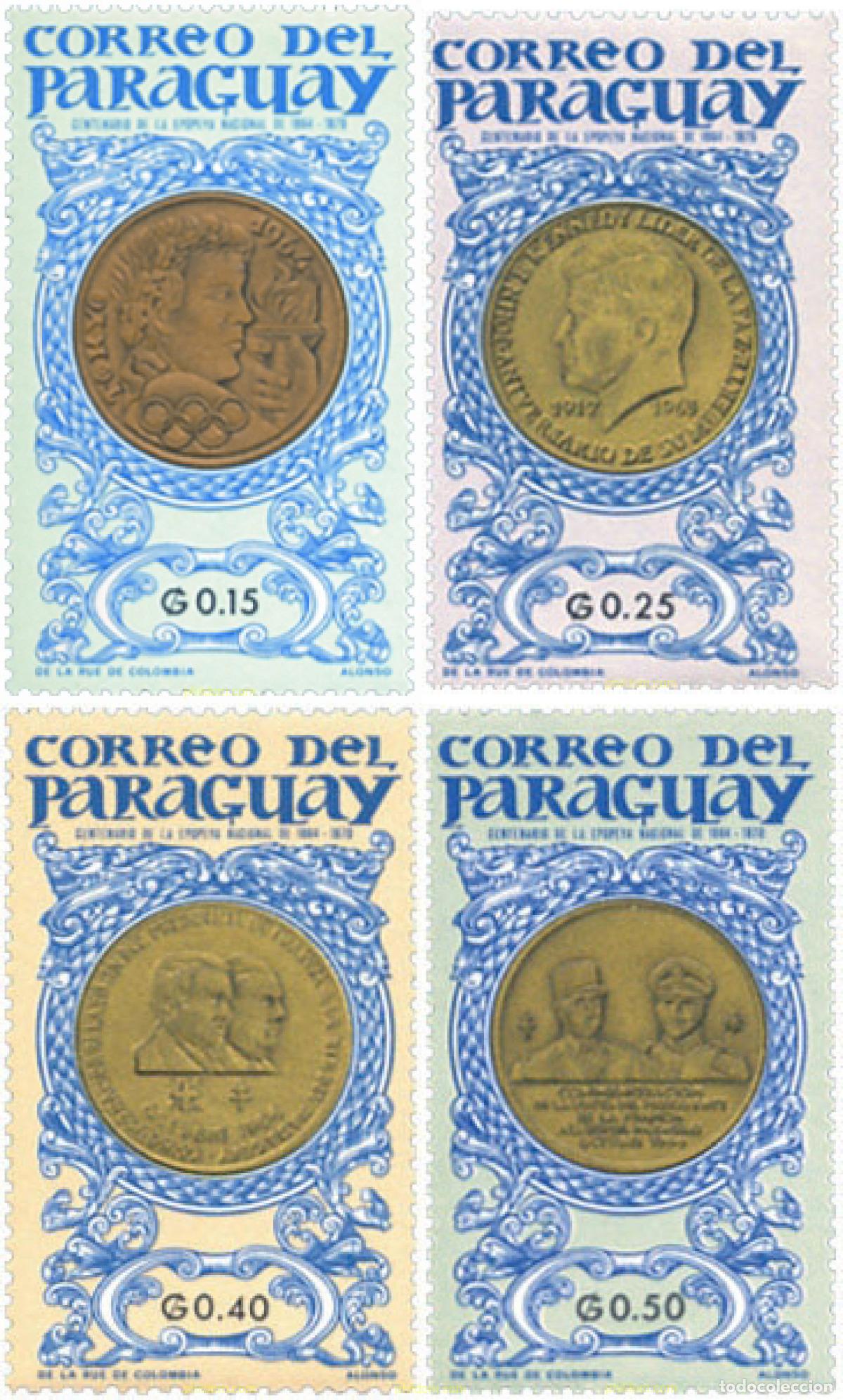 Briefmarken: 635626 MNH PARAGUAY 1965 MEDALLAS Y MONEDAS DE PARAGUAY Y DE LOS JUEGOS DE LA 18 OLIMPIADA. TOKIO 1