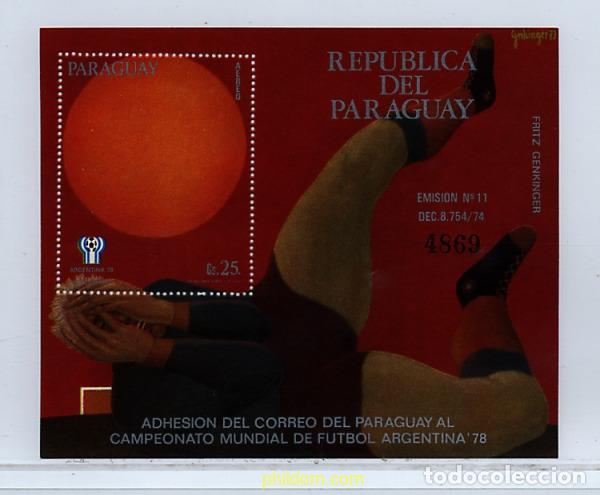 Sellos: 54231 MNH PARAGUAY 1977 COPA DEL MUNDO DE FUTBOL. ARGENTINA-78