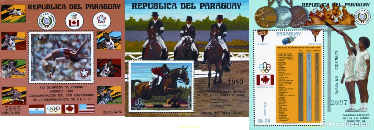 Sellos: 68708 MNH PARAGUAY 1976 21 JUEGOS OLIMPICOS VERANO MONTREAL 1976
