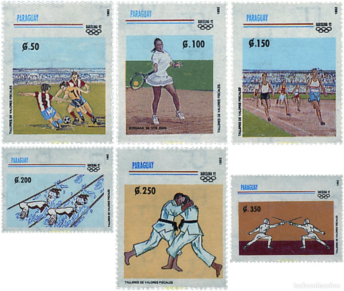 Sellos: 48069 MNH PARAGUAY 1992 25 JUEGOS OLIMPICOS VERANO BARCELONA 1992