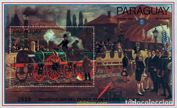 Sellos: 56921 MNH PARAGUAY 1985 150 ANIVERSARIO DEL FERROCARRIL ALEMAN