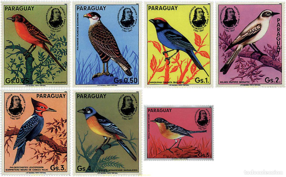 Sellos: 55948 MNH PARAGUAY 1985 BICENTENARIO DEL NACIMIENTO DEL ORNITOLOGO J.J. AUDUBON
