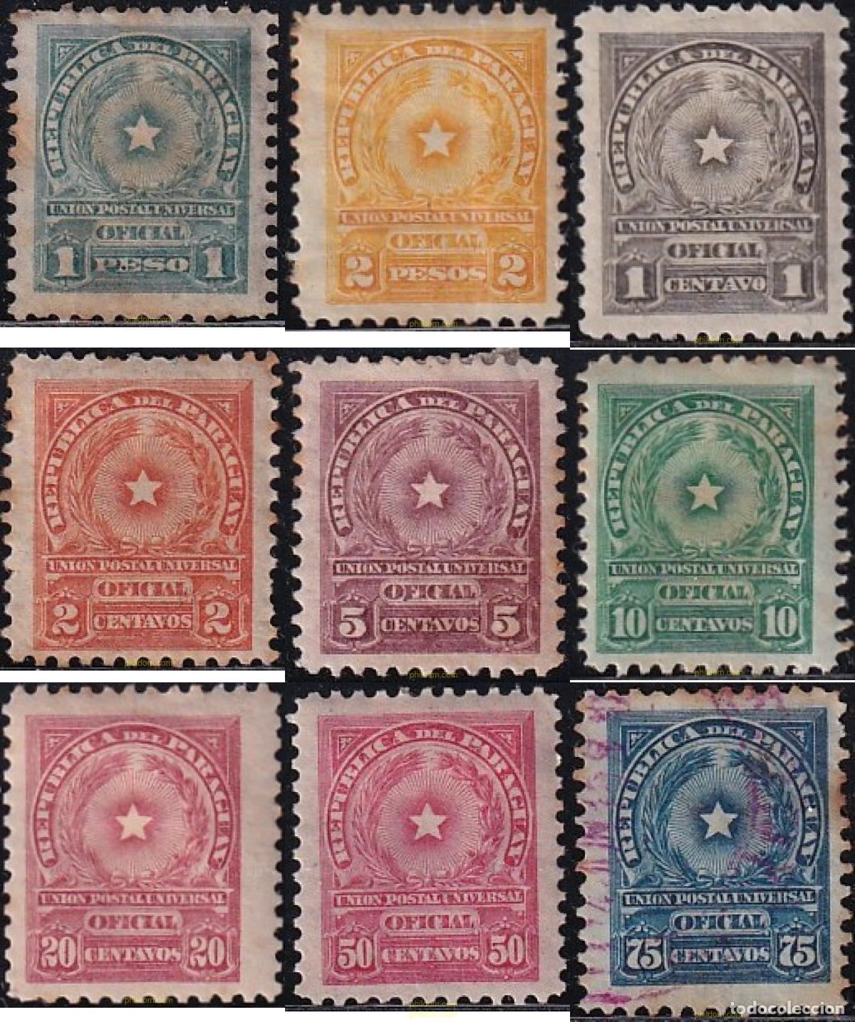 Sellos: 791073 HINGED PARAGUAY 1913 OFICIAL