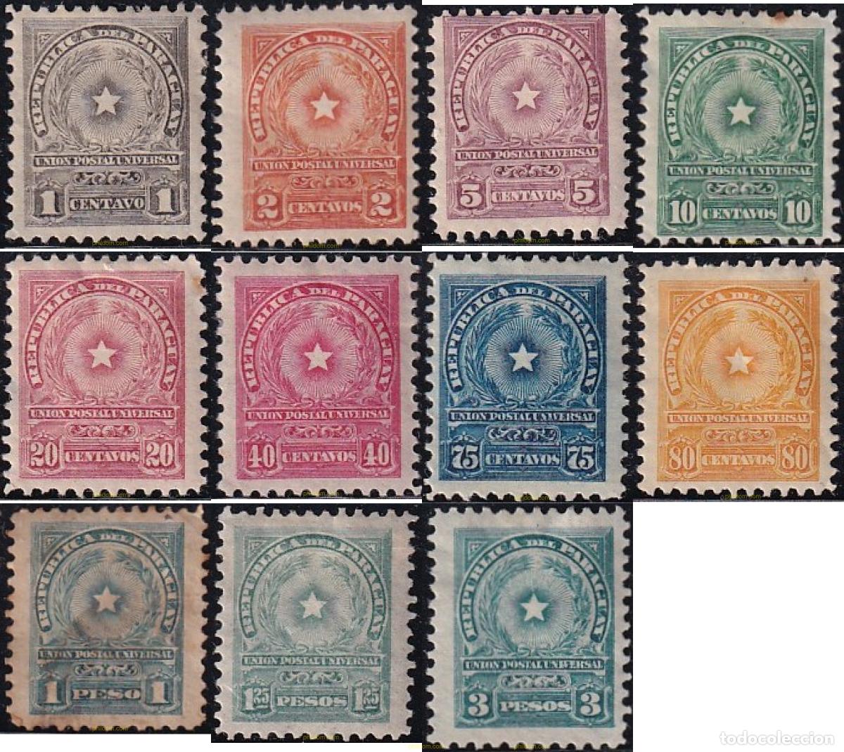 Sellos: 791071 HINGED PARAGUAY 1913 ESCUDOS