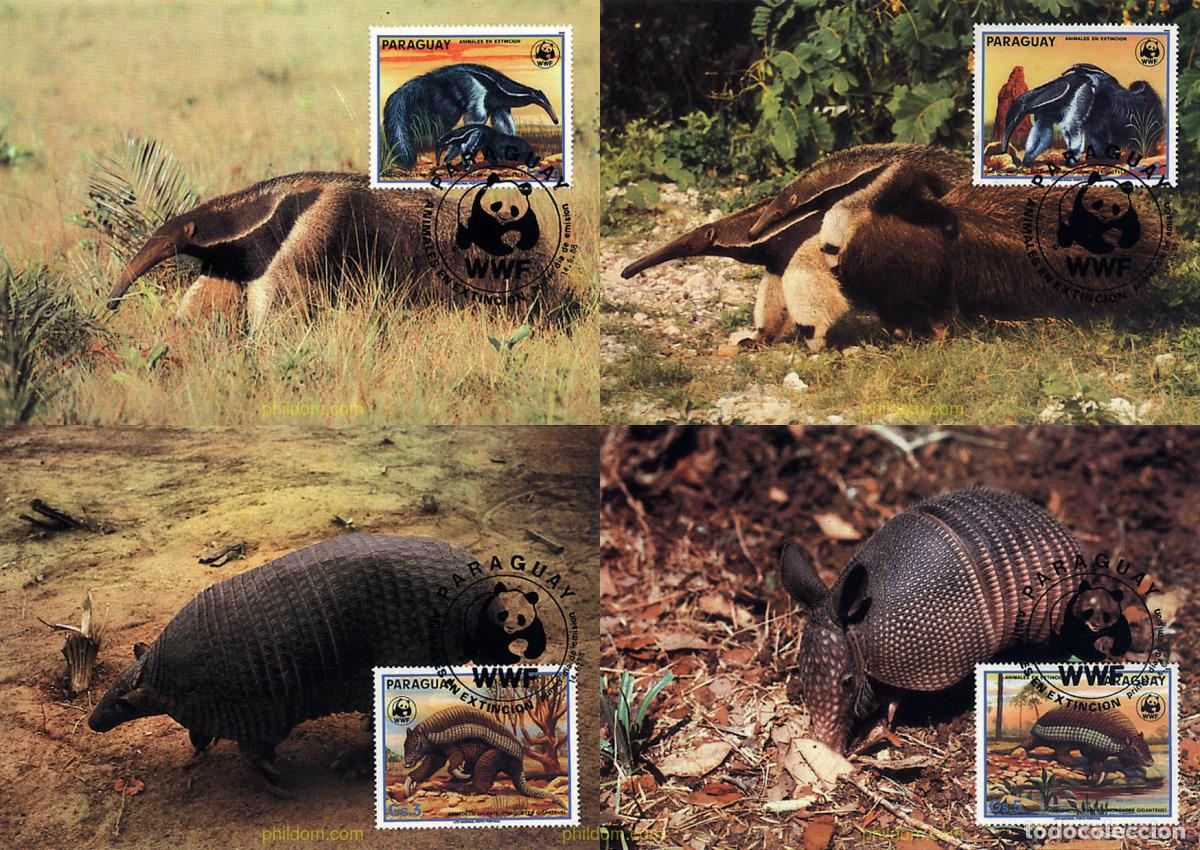 Sellos: 7340 MNH PARAGUAY 1988 ARMADILLO GIGANTE, OSO HORMIGUERO GIGANTE