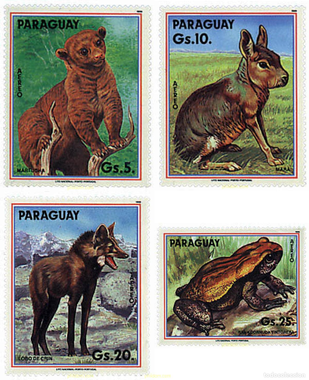 Sellos: 233084 MNH PARAGUAY 1990 FAUNA SUDAMERICANA