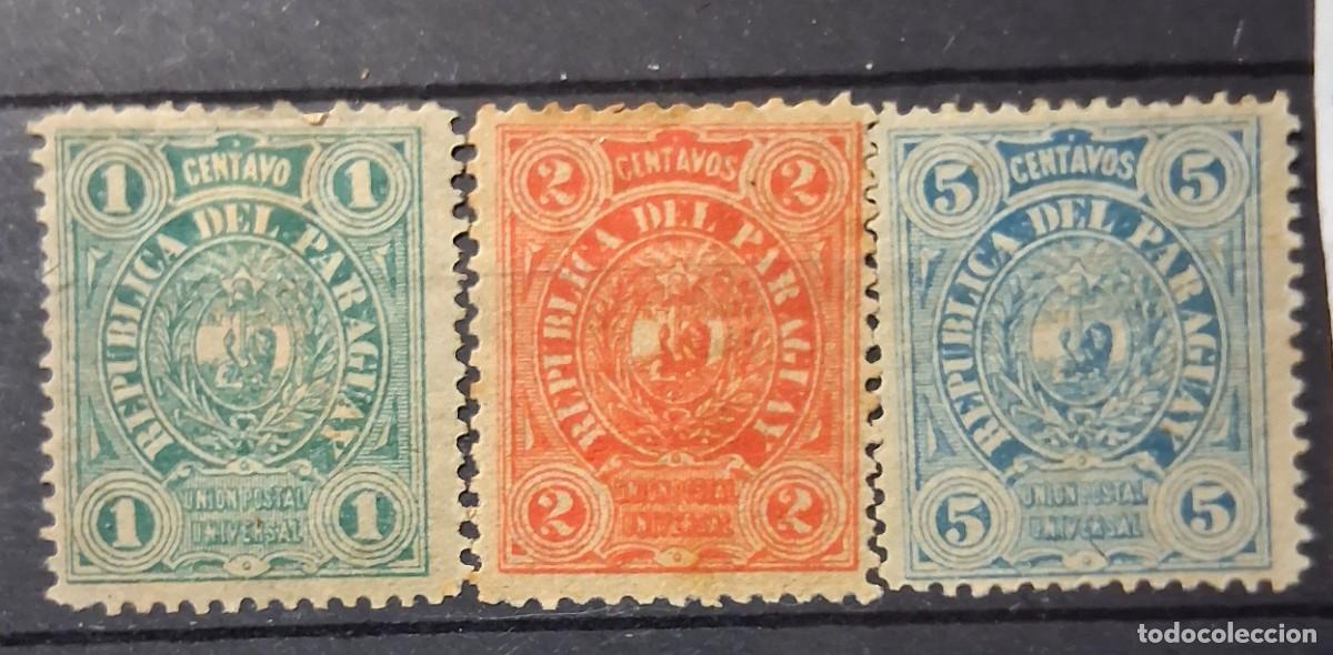 Sellos: PARAGUAY, 1884, CAT.YT.18,19a, 20a.
