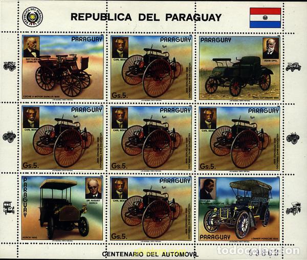 Sellos: 289841 MNH PARAGUAY 1986 CENTENARIO DEL AUTOMOVIL