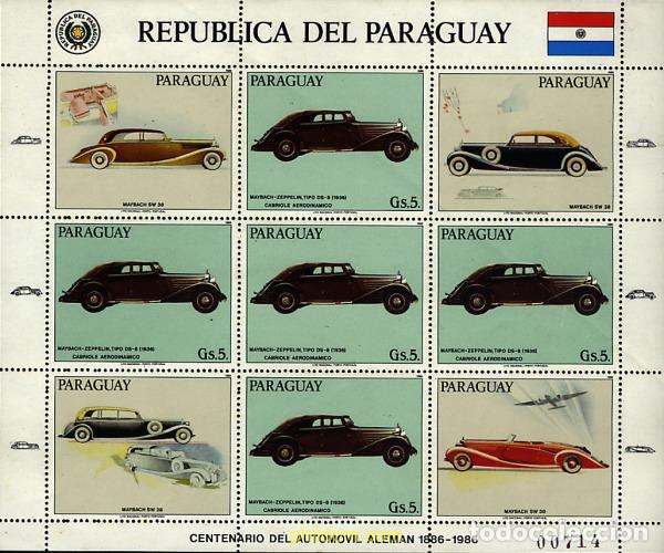 Sellos: 289840 MNH PARAGUAY 1986 VEHICULOS MAYBACH