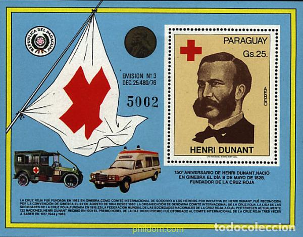 Sellos: 45954 MNH PARAGUAY 1978 150 ANIVERSARIO DE HENRI DUNANT
