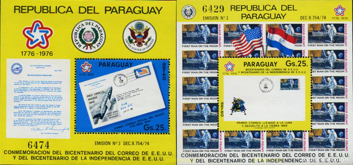 Sellos: 43935 MNH PARAGUAY 1976 2 CENTENARIO DE LA INDEPENDENCIA DE LOS ESTADOS UNIDOS