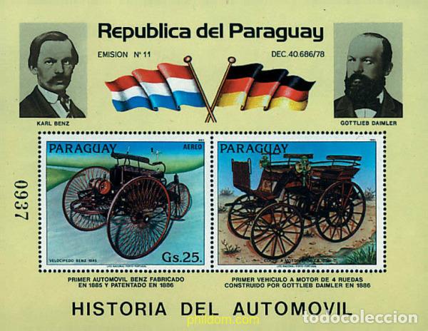 Sellos: 43942 MNH PARAGUAY 1983 HISTORIA DEL AUTOMOVIL