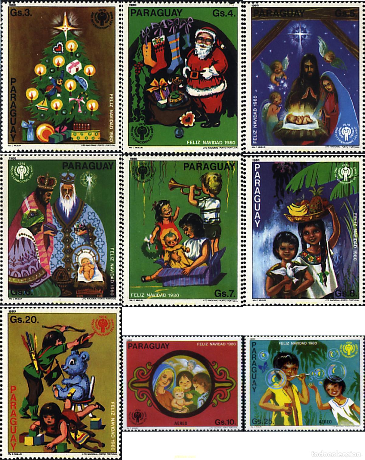 Sellos: 71629 MNH PARAGUAY 1980 NAVIDAD Y A&Ntilde;O INTERNACIONAL DEL NI&Ntilde;O