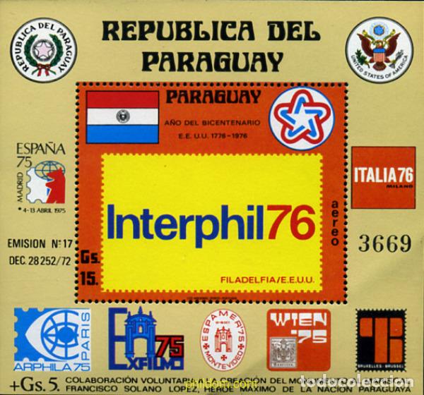 Sellos: 151108 MNH PARAGUAY 1976 INTERPHIL 76. EXPOSICION FILATELICA INTERNACIONAL