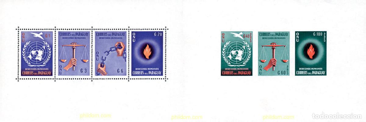 Sellos: 151121 MNH PARAGUAY 1960 DECLARACION UNIVERSAL DE LOS DERECHOS HUMANOS