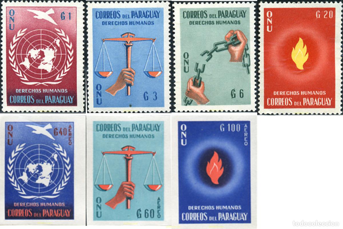 Sellos: 151125 MNH PARAGUAY 1960 DECLARACION UNIVERSAL DE LOS DERECHOS HUMANOS