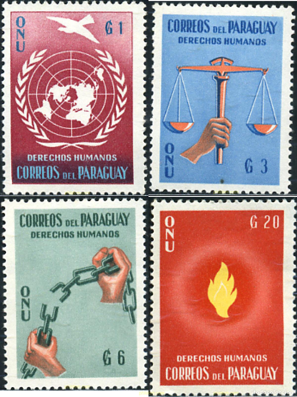 Sellos: 233837 MNH PARAGUAY 1960 DECLARACION UNIVERSAL DE LOS DERECHOS HUMANOS