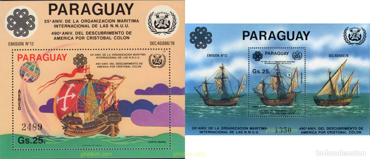 Selos: 152698 MNH PARAGUAY 1983 490 ANIVERSARIO DEL DESCUBRIMIENTO DE AMERICA